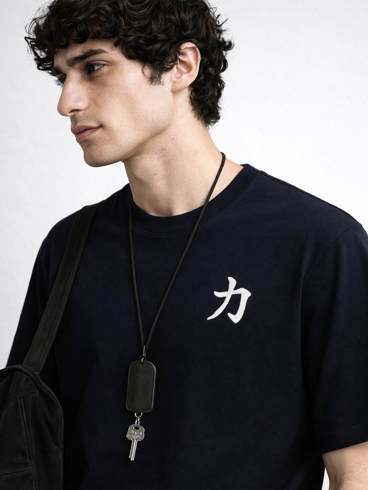 Osaka Premium Oversized Black Embroidered T-Shirt Trust – Strength 力 | 5C5V Japanese Streetwear
