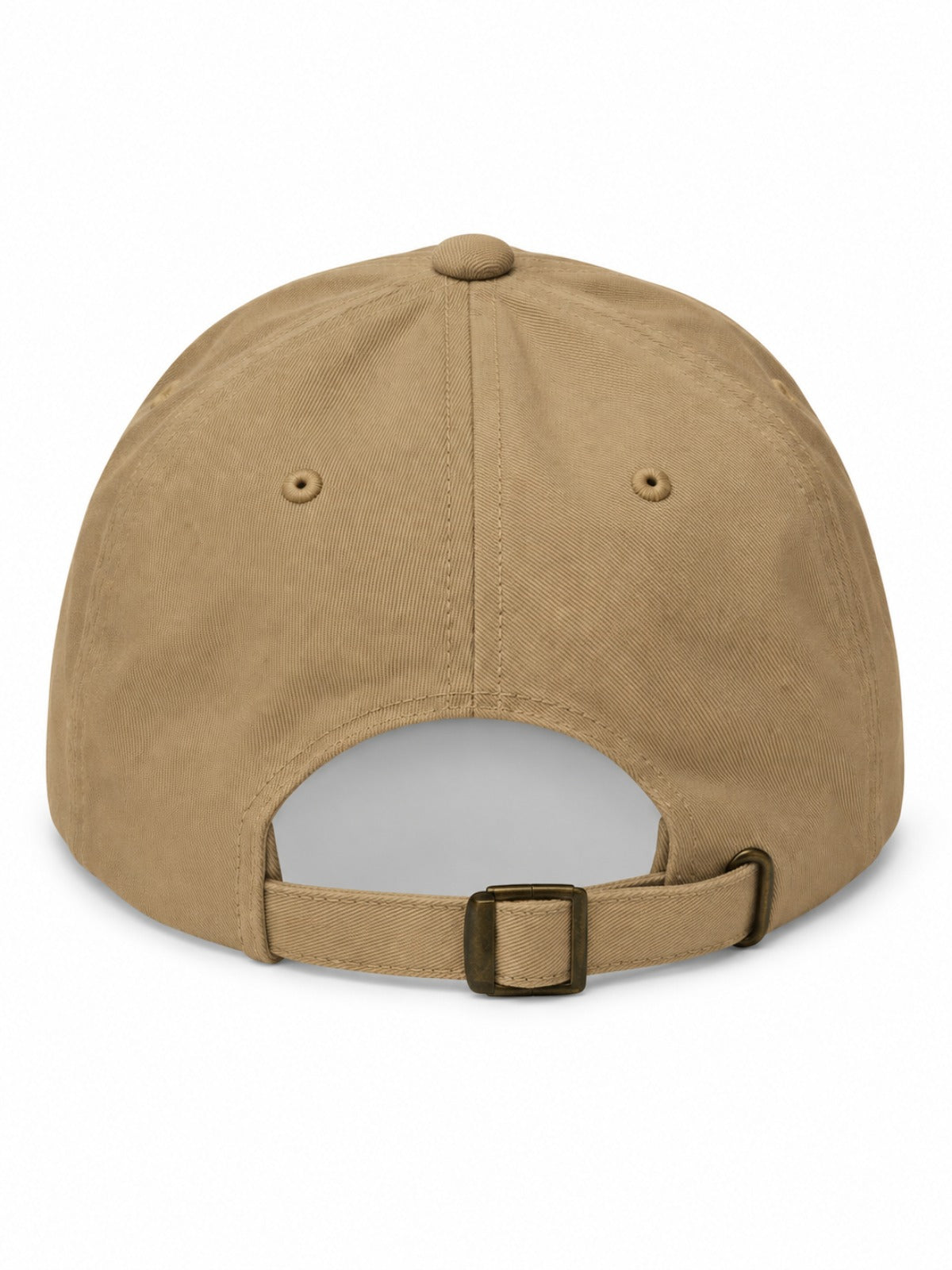 5C5V Ace 18 Japanese baseball cap in khaki – back view with brass slide buckle strap