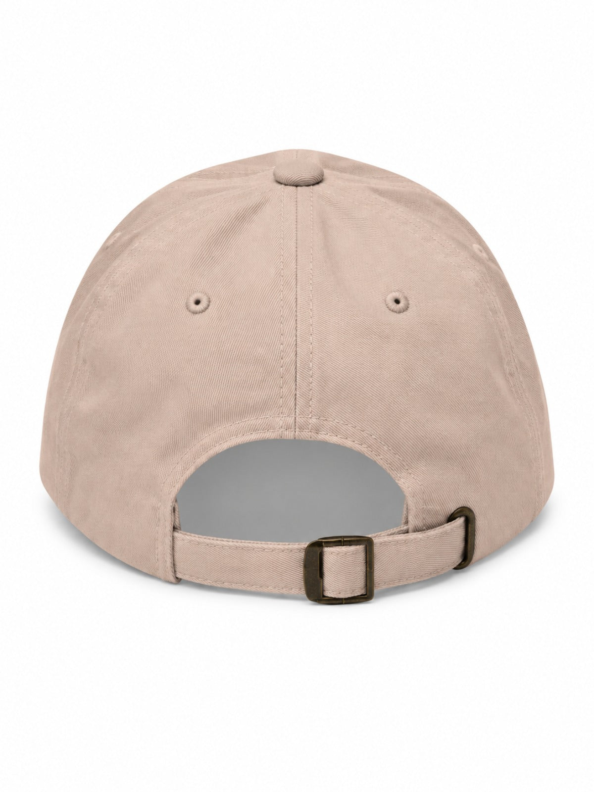 5C5V Ace 18 Japanese baseball cap in stone – back view with brass slide buckle strap