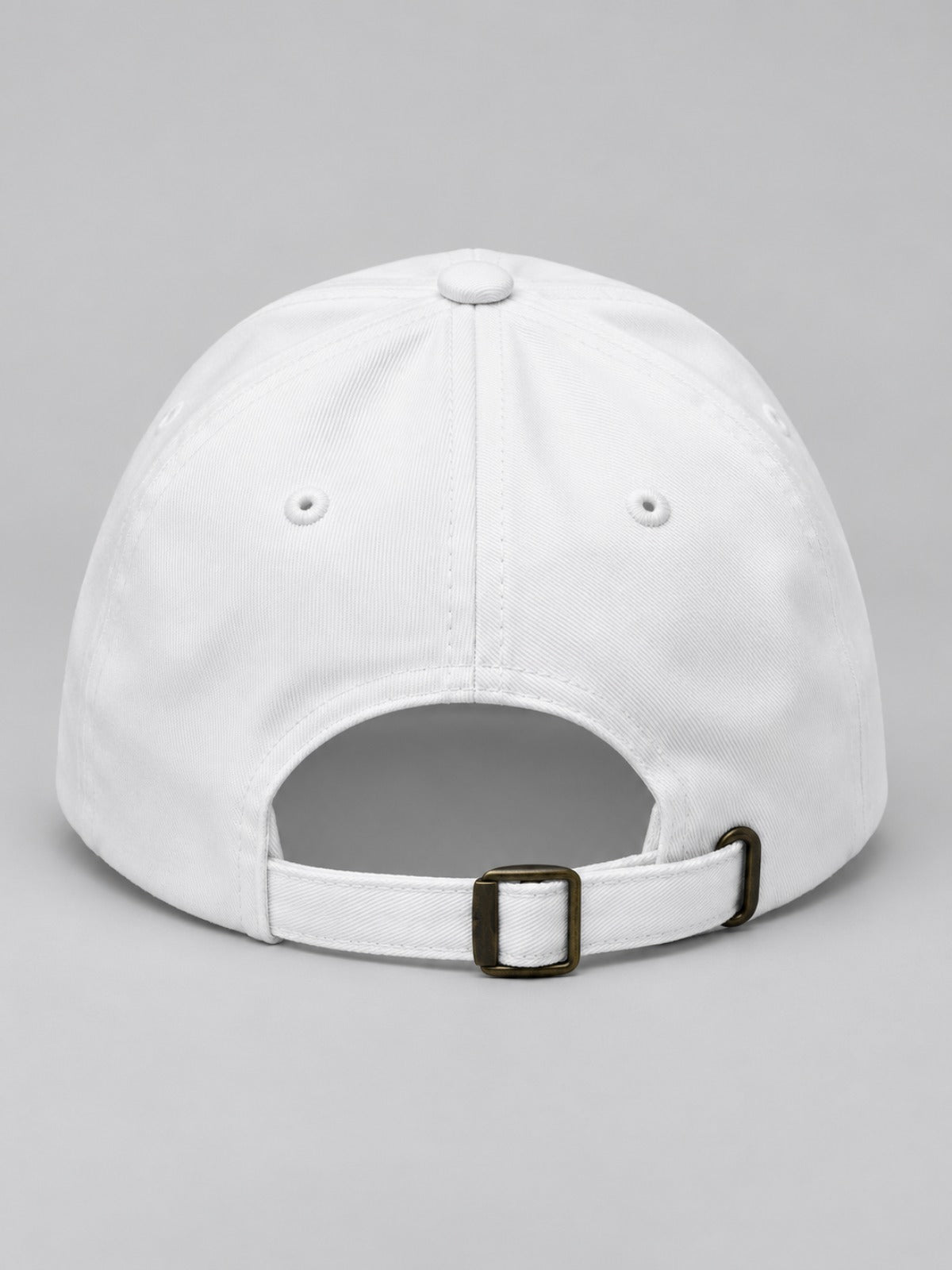 5C5V Ace 18 Japanese baseball cap in white – back view with brass slide buckle strap