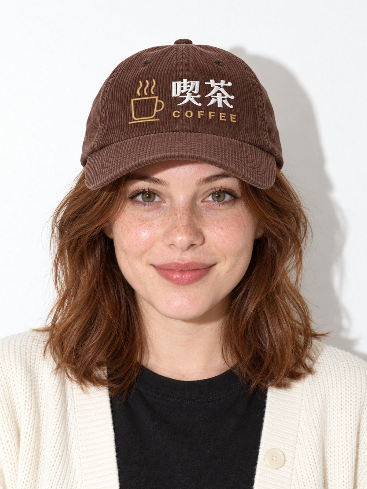 Kissa corduroy cap, brown, portrait