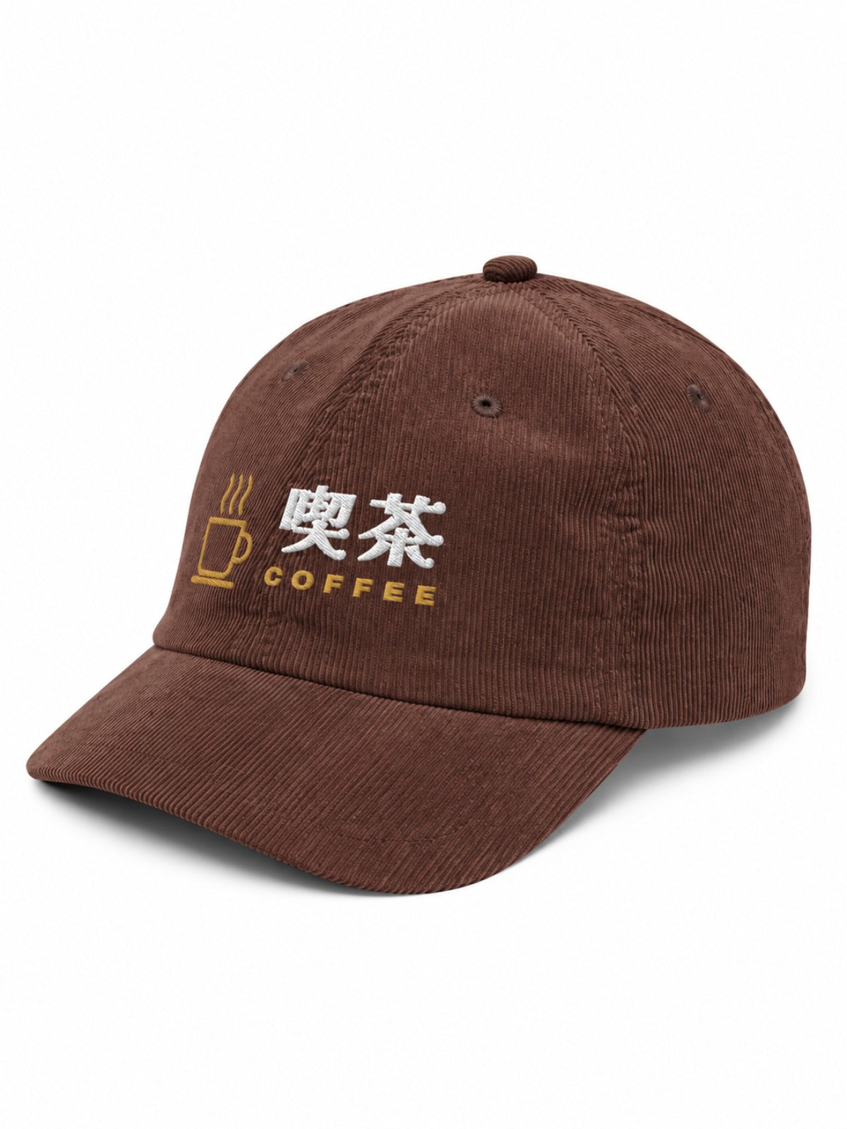5C5V Kissa 喫茶 corduroy Japanese baseball cap in brown – side view