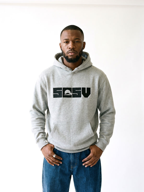 5C5V Originals (元) Japanese Hoodie – Carbon Grey · White
