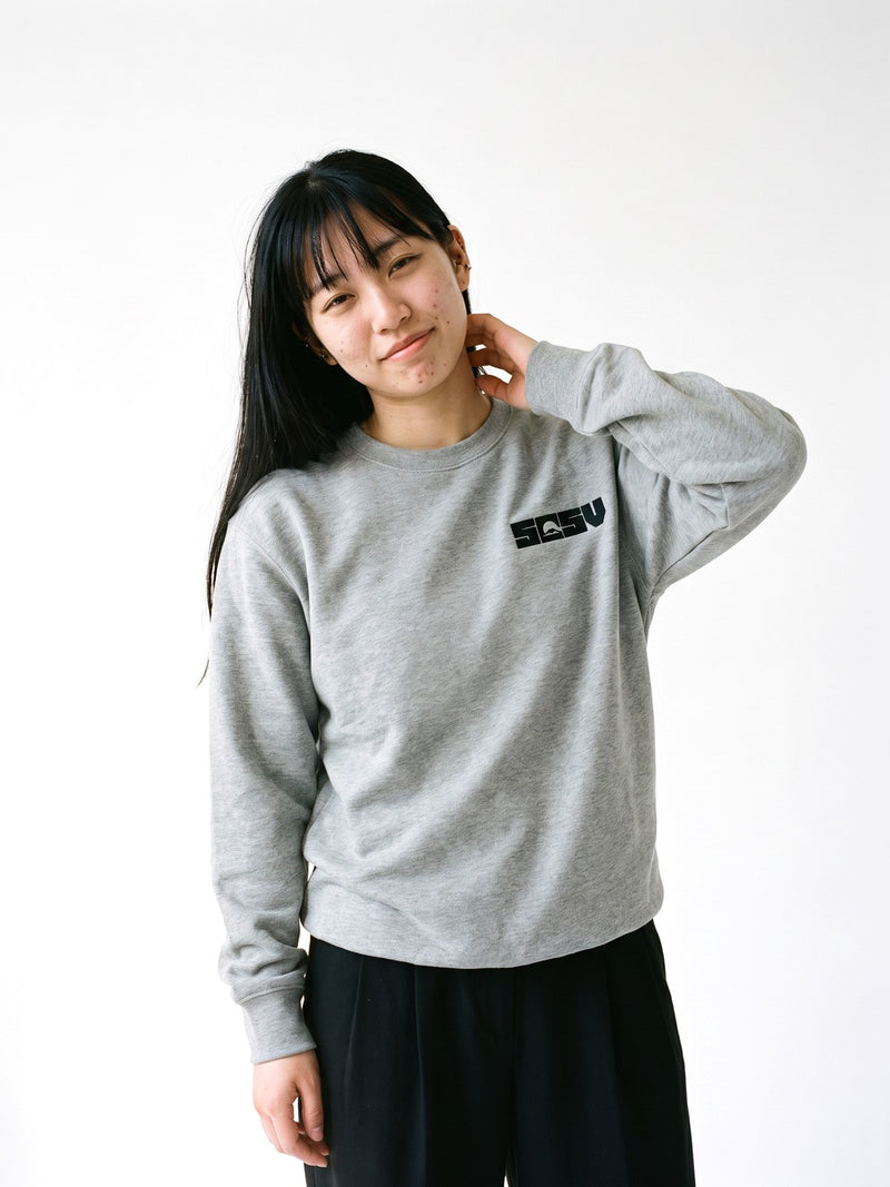 5C5V Originals sweatshirt in carbon grey, worn on a white background
