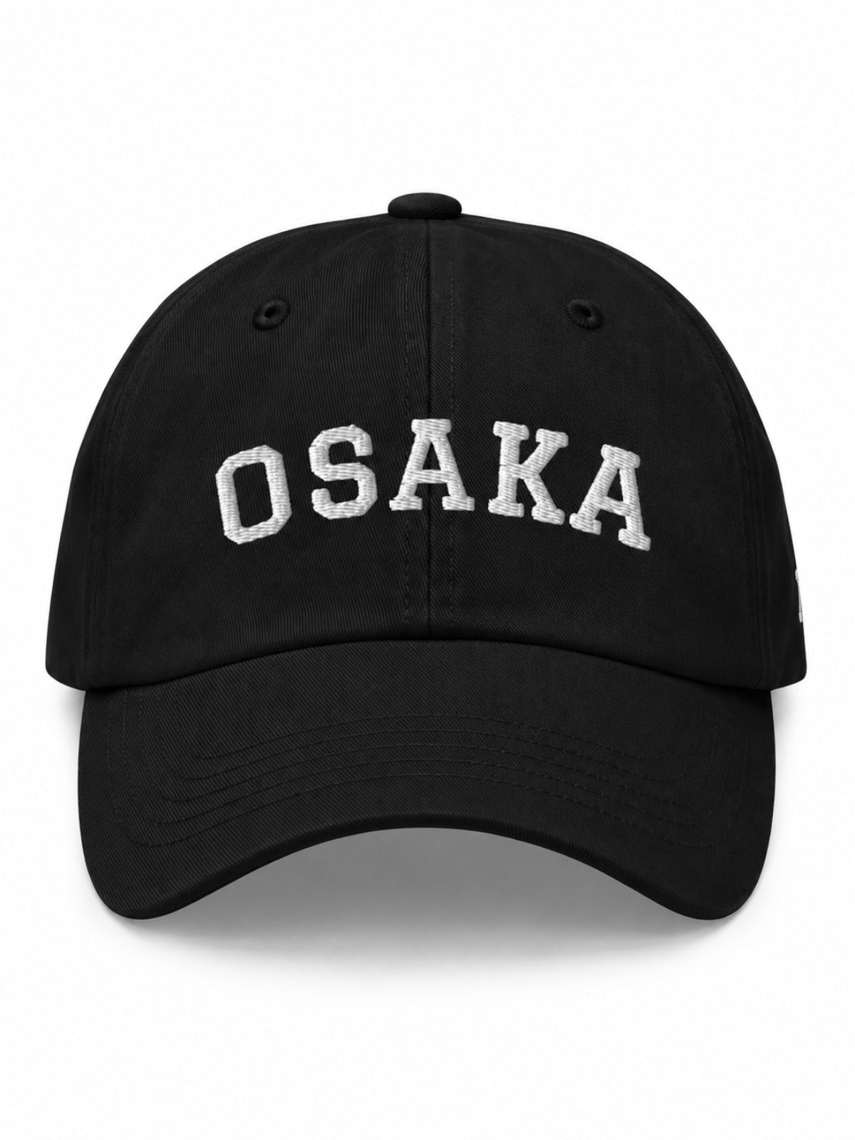 5C5V Osaka Varsity Japanese baseball cap in black – front view with OSAKA varsity embroidery