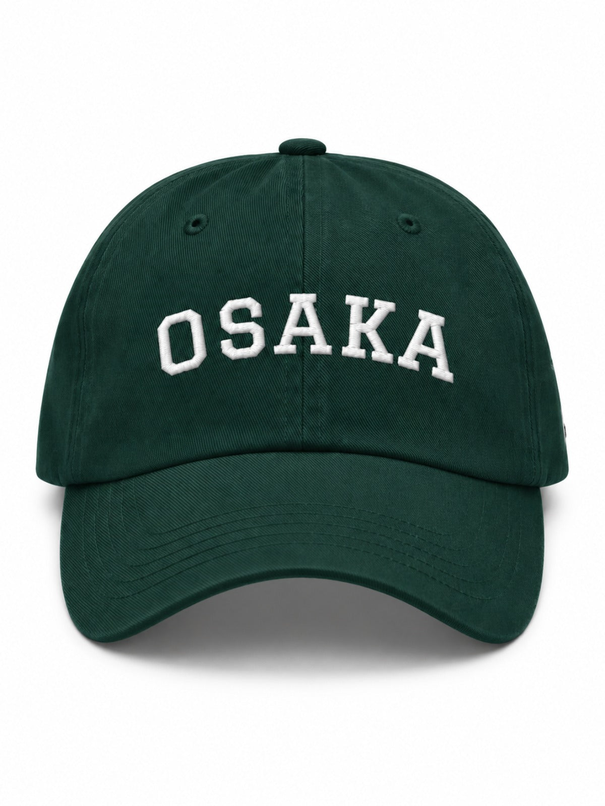 5C5V Osaka Varsity Japanese baseball cap in spruce – front view with OSAKA varsity embroidery
