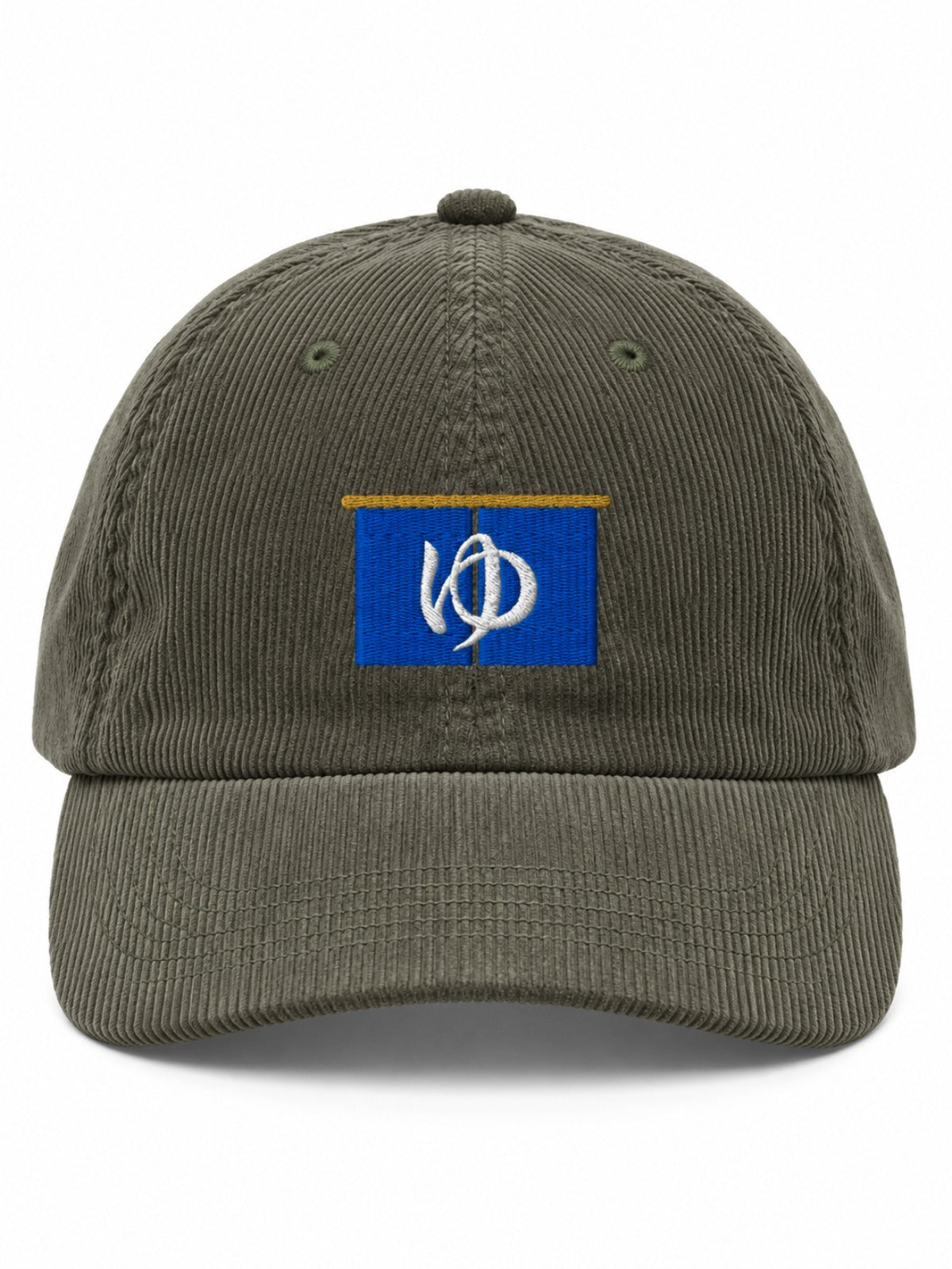 5C5V Sentō 銭湯 corduroy Japanese baseball cap in olive – front view