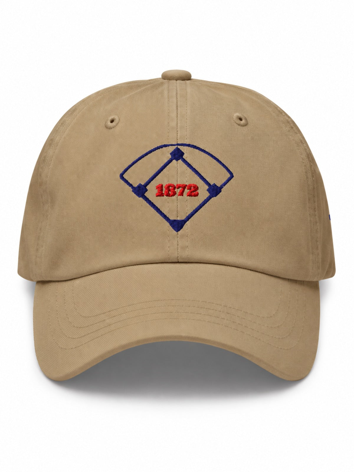 5C5V Tokyo 1872 Japanese baseball cap in khaki – front view with baseball diamond and 1872 embroidery