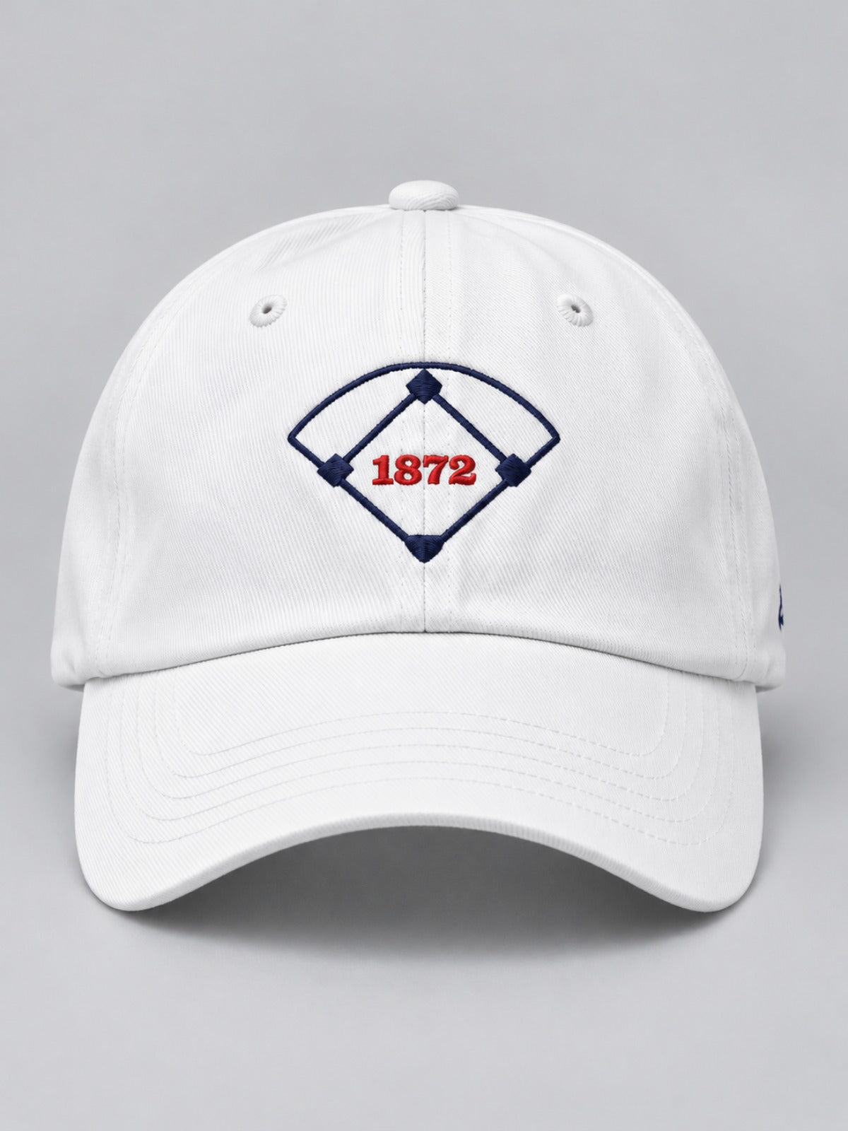 5C5V Tokyo 1872 Japanese baseball cap in white – front view with baseball diamond and 1872 embroidery
