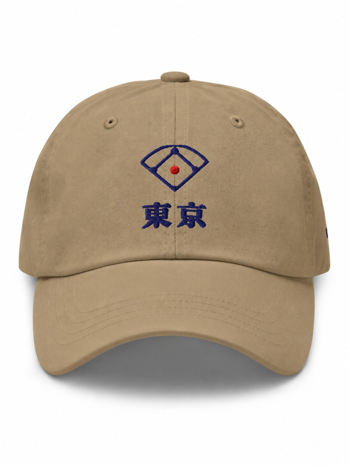 5C5V Tokyo Diamond Japanese baseball cap in khaki – front view with baseball diamond and 東京 (Tokyo) embroidery