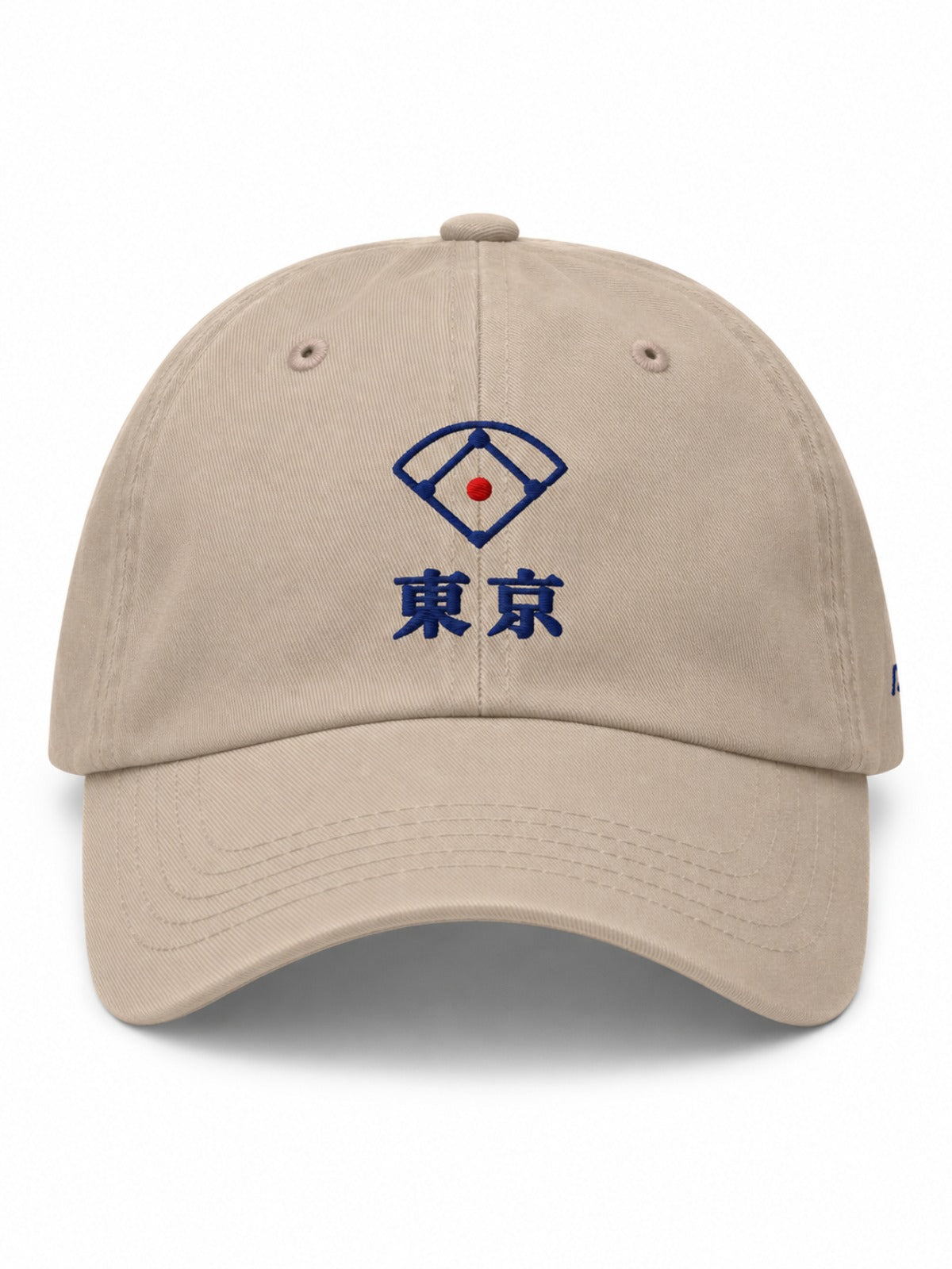 5C5V Tokyo Diamond Japanese baseball cap in stone – front view with baseball diamond and 東京 (Tokyo) embroidery