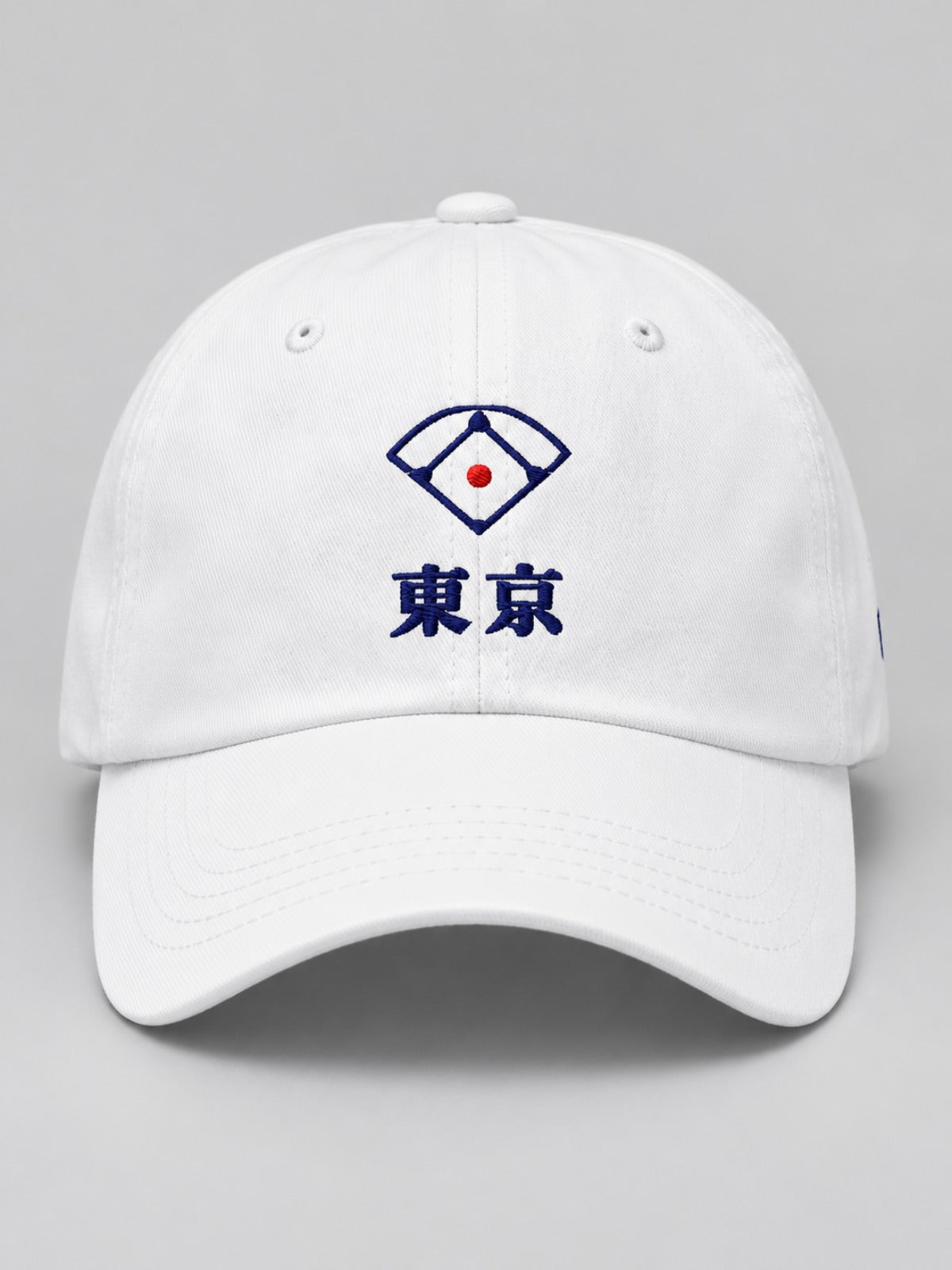 5C5V Tokyo Diamond Japanese baseball cap in white – front view with baseball diamond and 東京 (Tokyo) embroidery