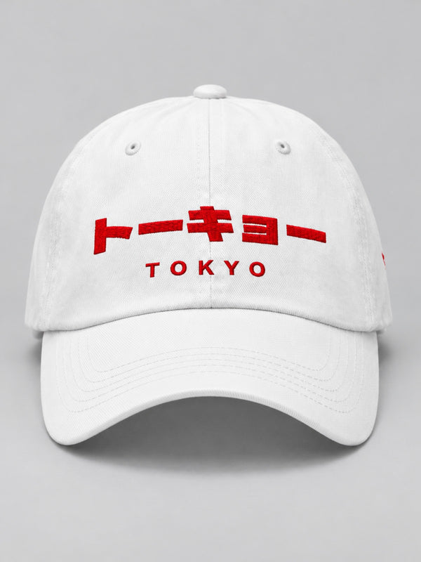 Tokyo Dream 夢 Katakana Japanese Baseball Cap – White · Stone · Black