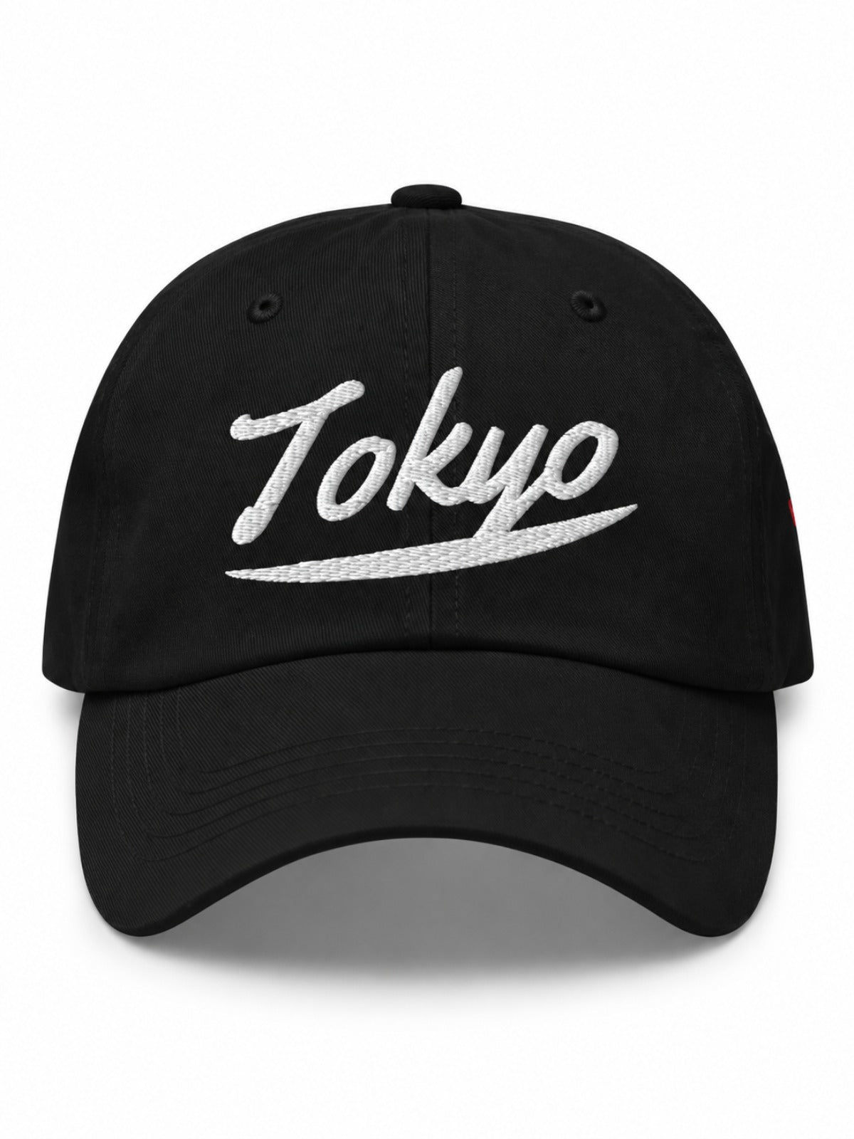 5C5V Tokyo Script Japanese baseball cap in black – front view with Tokyo script embroidery