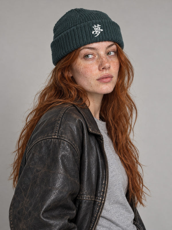 Tokyo Dream 夢 Kanji Japanese Fisherman Beanie