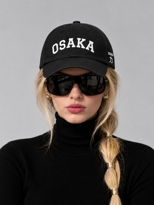 Osaka Strength 力 Varsity Japanese Baseball Cap – Black
