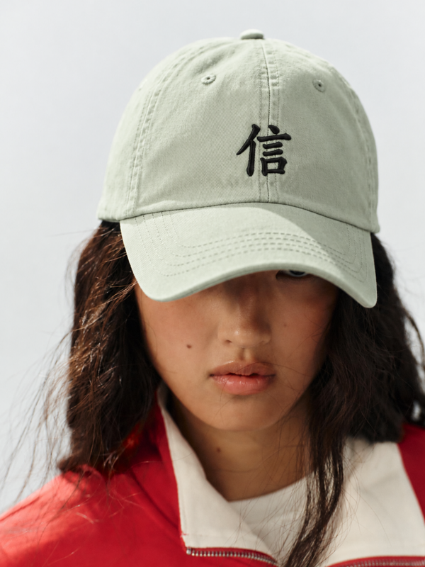 Pale North 信 Pastel Mint Japanese Baseball Cap