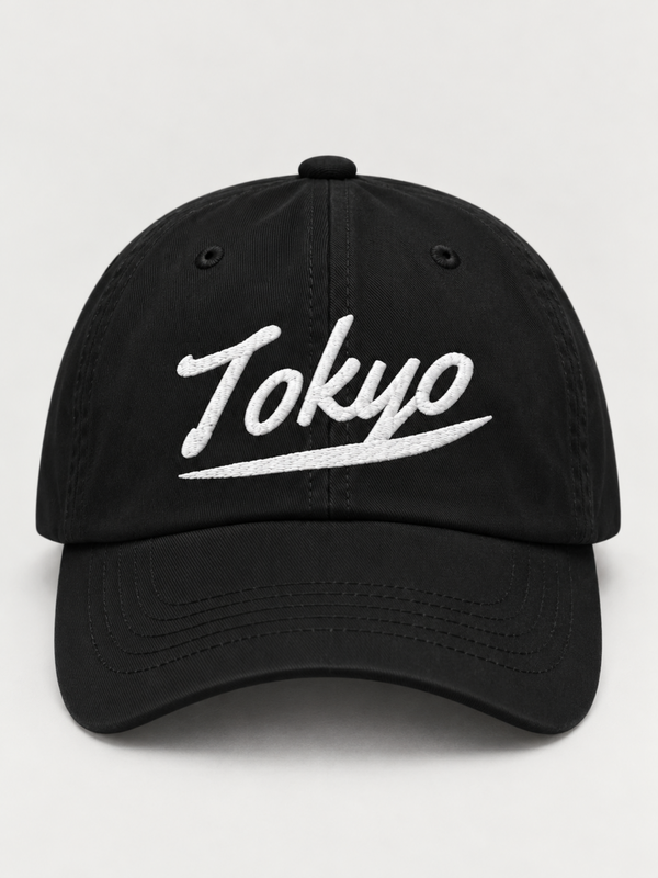Tokyo Dream 夢 Script Japanese Black Baseball Cap