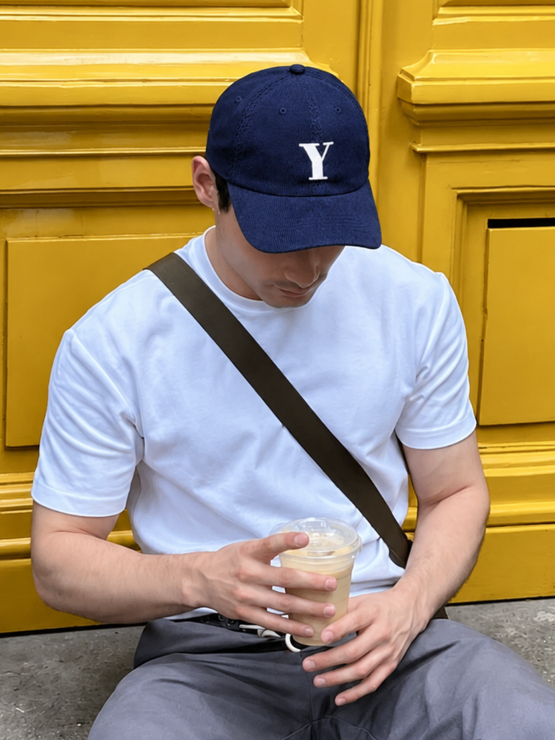 Yokohama Trust 信 Y Corduroy Japanese Navy Baseball Cap