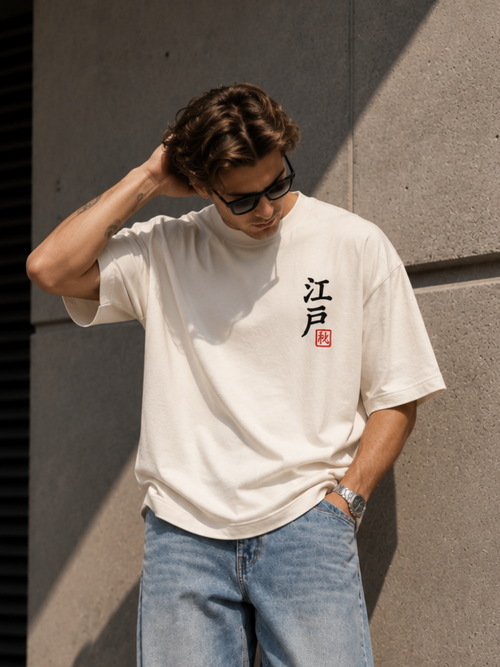 Edo 夏 Blue Haze Vintage White T-Shirt