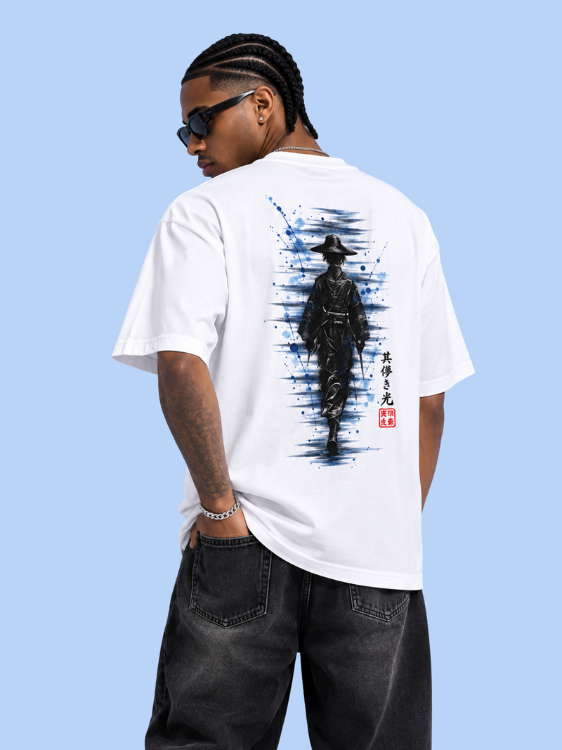 Edo 夏 Blue Haze White T-Shirt