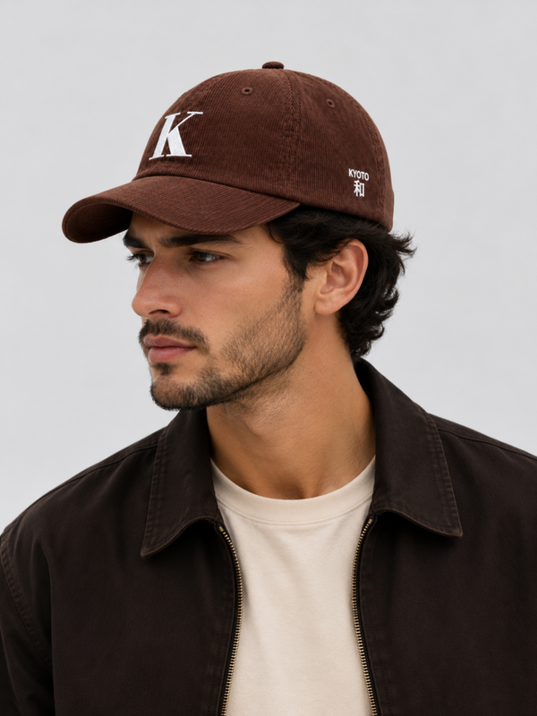Kyoto Harmony 和 K Corduroy Japanese Brown Baseball Cap