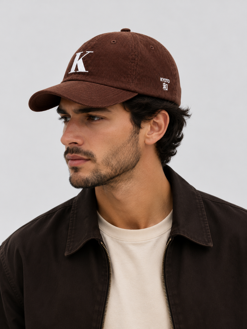 Kyoto Harmony 和 K Corduroy Japanese Brown Baseball Cap