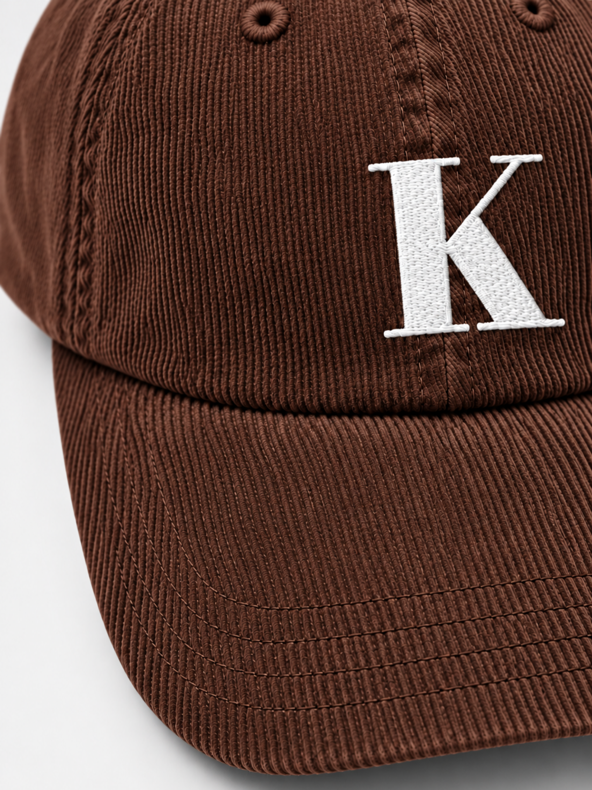 Kyoto Harmony 和 K Corduroy Japanese Baseball Cap, brown – detail