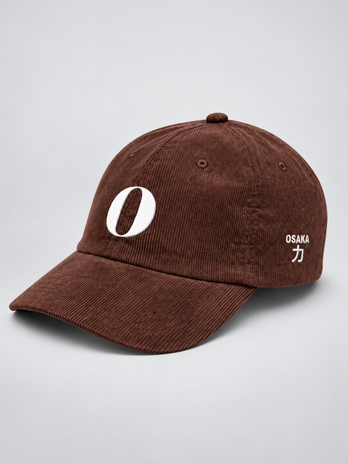 Osaka Strength 力 O Corduroy Japanese Brown Baseball Cap