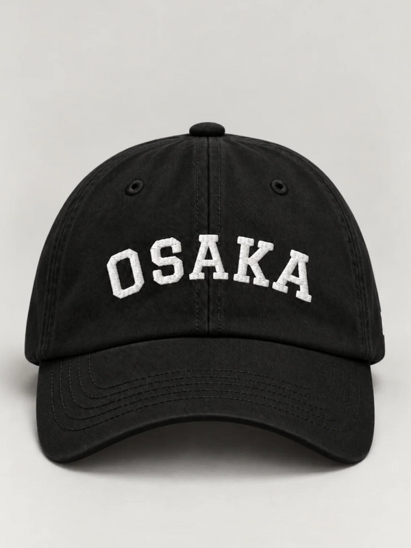 Osaka Strength 力 Varsity Japanese Black Baseball Cap