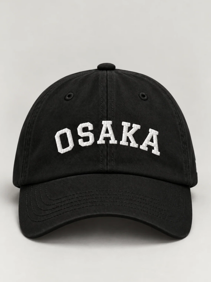 Osaka Strength 力 Varsity Japanese Black Baseball Cap