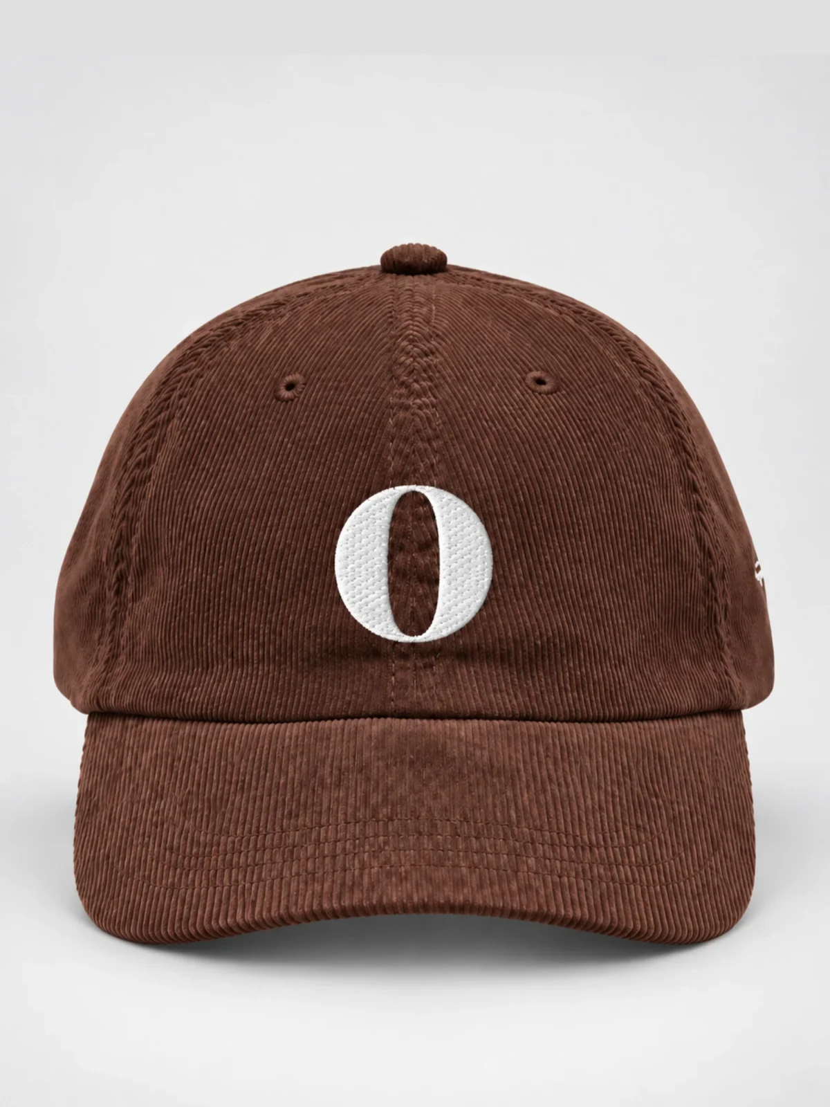 Osaka Strength 力 O Corduroy Japanese Baseball Cap, brown – front view