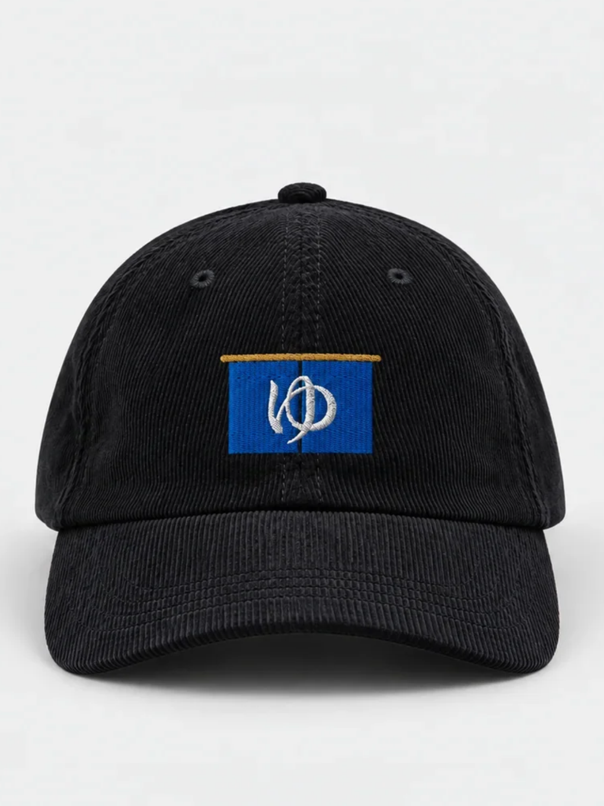 Sentō Japanese Corduroy Baseball Cap, black – front view