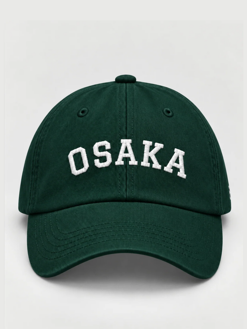 Osaka Strength 力 Varsity Japanese Baseball Cap, spruce – front view