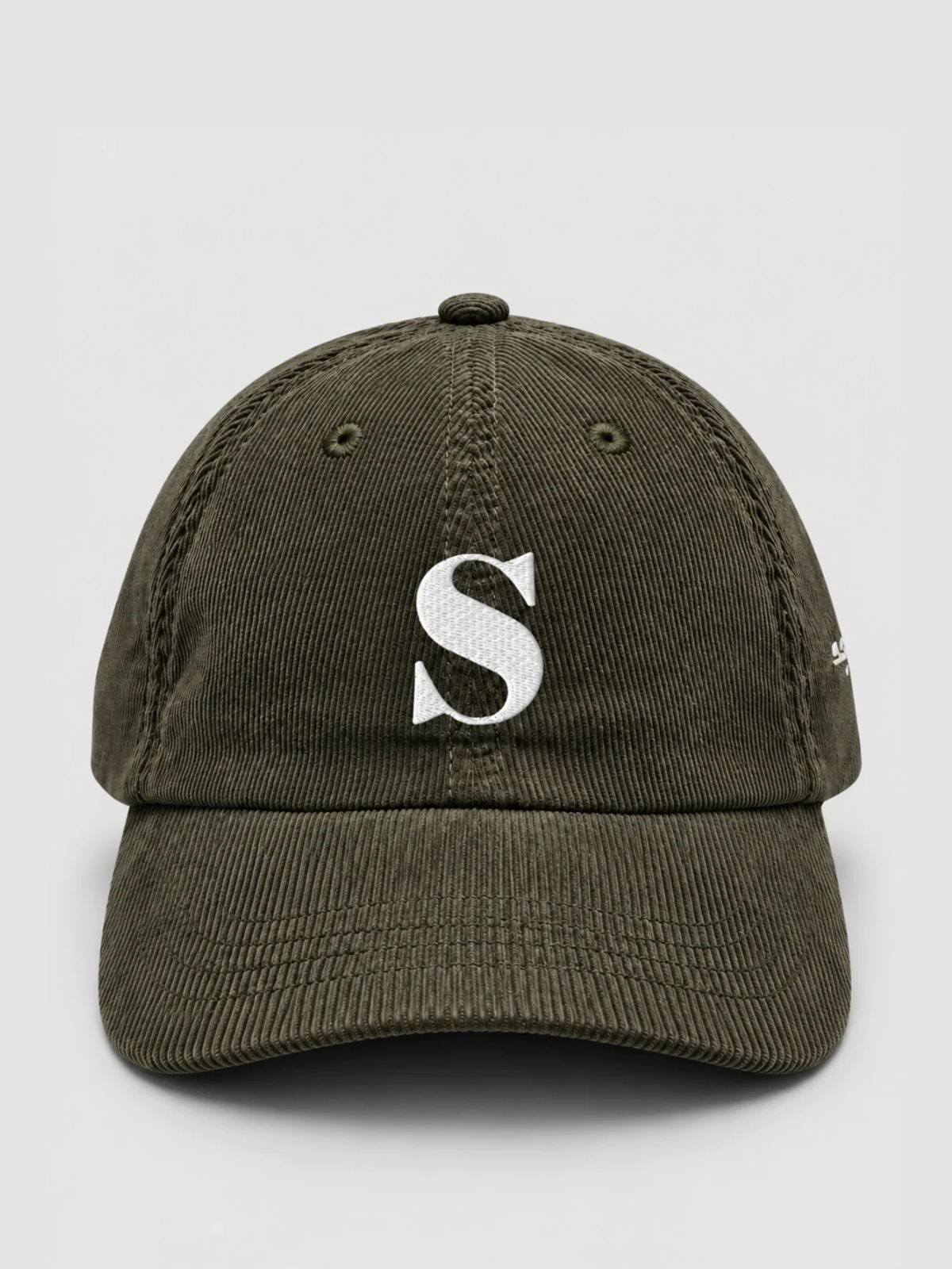 Sapporo Hope 希 S Corduroy Japanese Baseball Cap, olive – front view