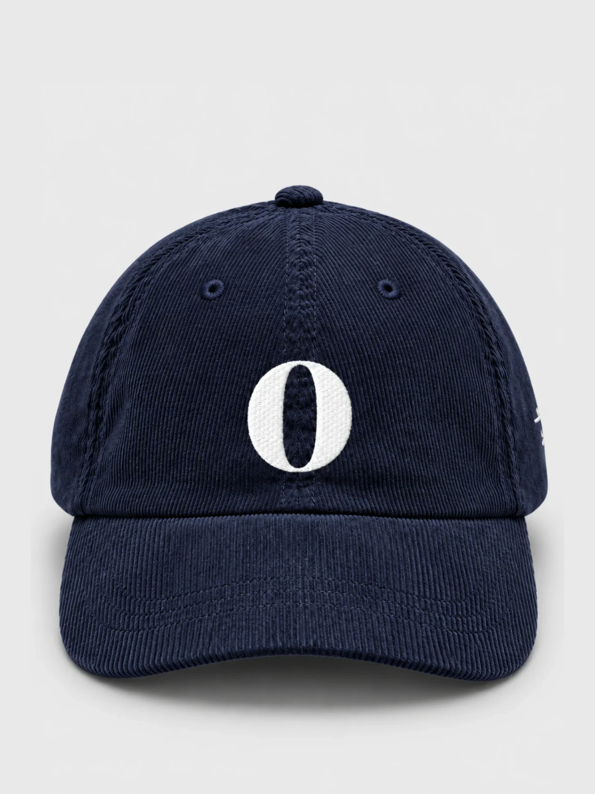 Osaka Strength 力 O Corduroy Japanese Baseball Cap, navy – front view