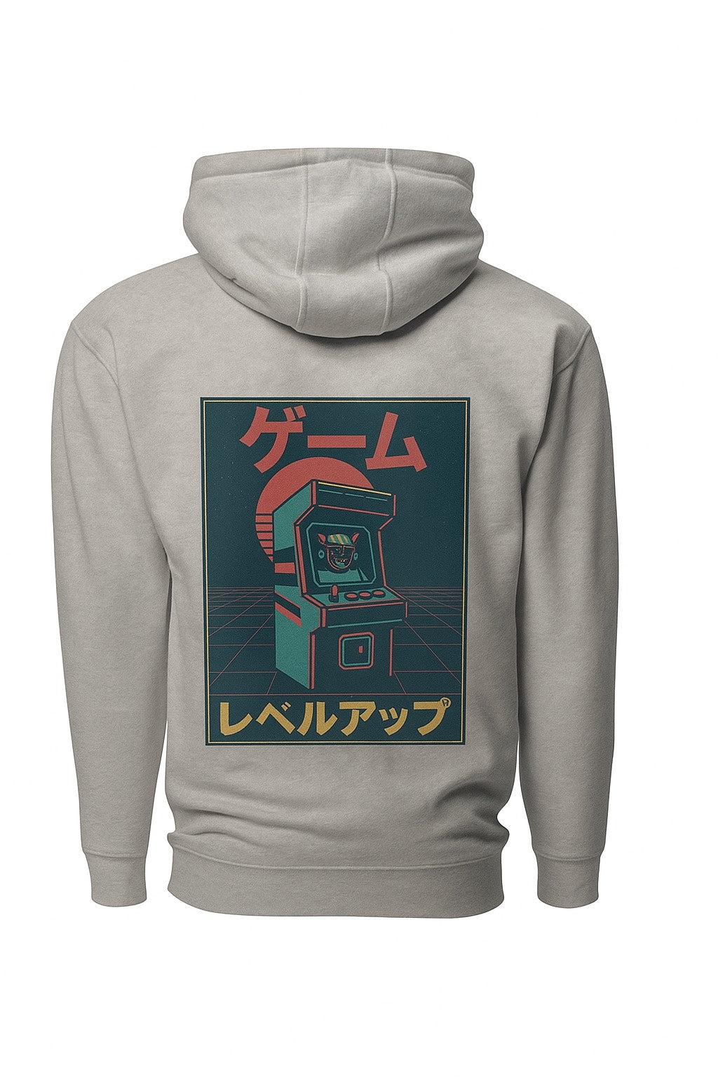 “Neon Dawn Level Up Japanese minimalist streetwear hoodie — 5C5V”