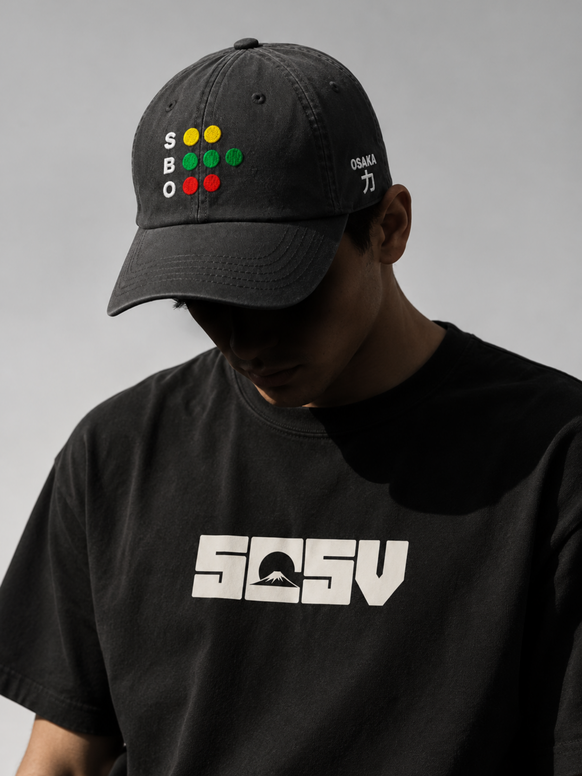 Osaka Strength 力 Full Count Japanese Dark Grey Baseball Cap