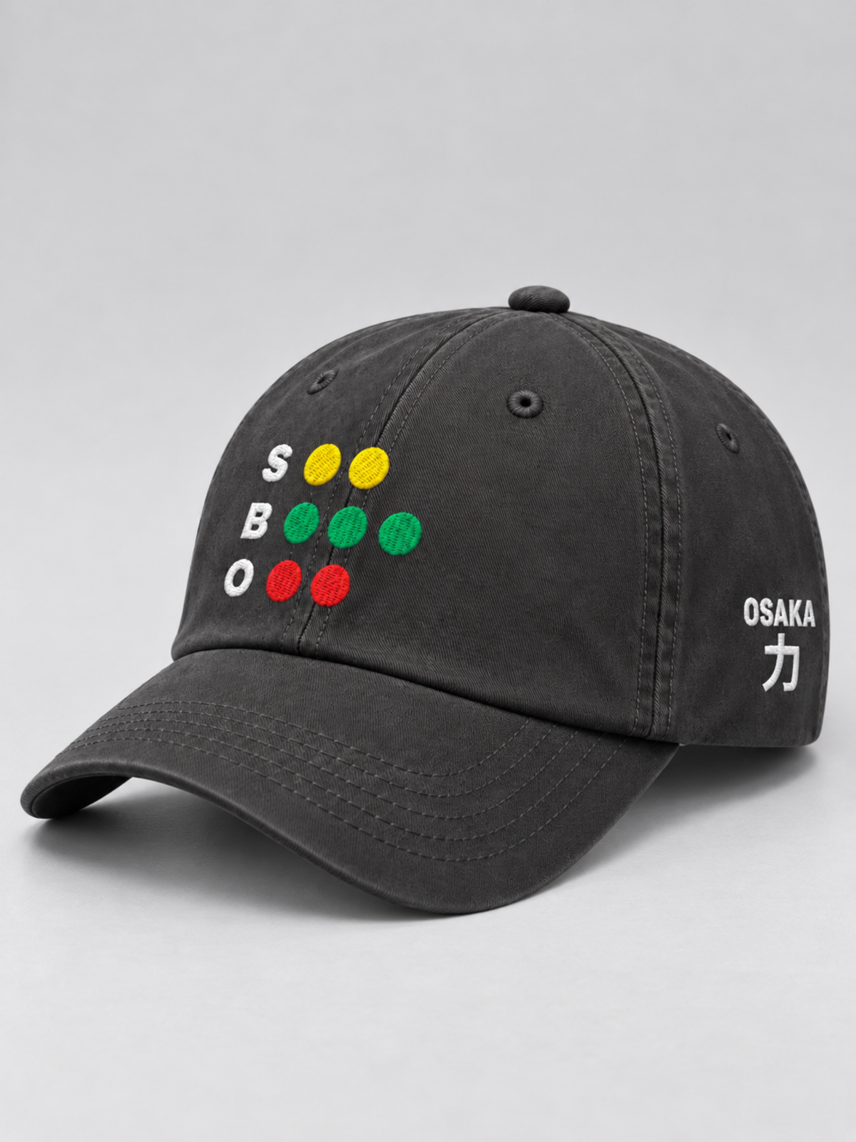 Osaka Strength 力 Full Count Japanese Dark Grey Baseball Cap