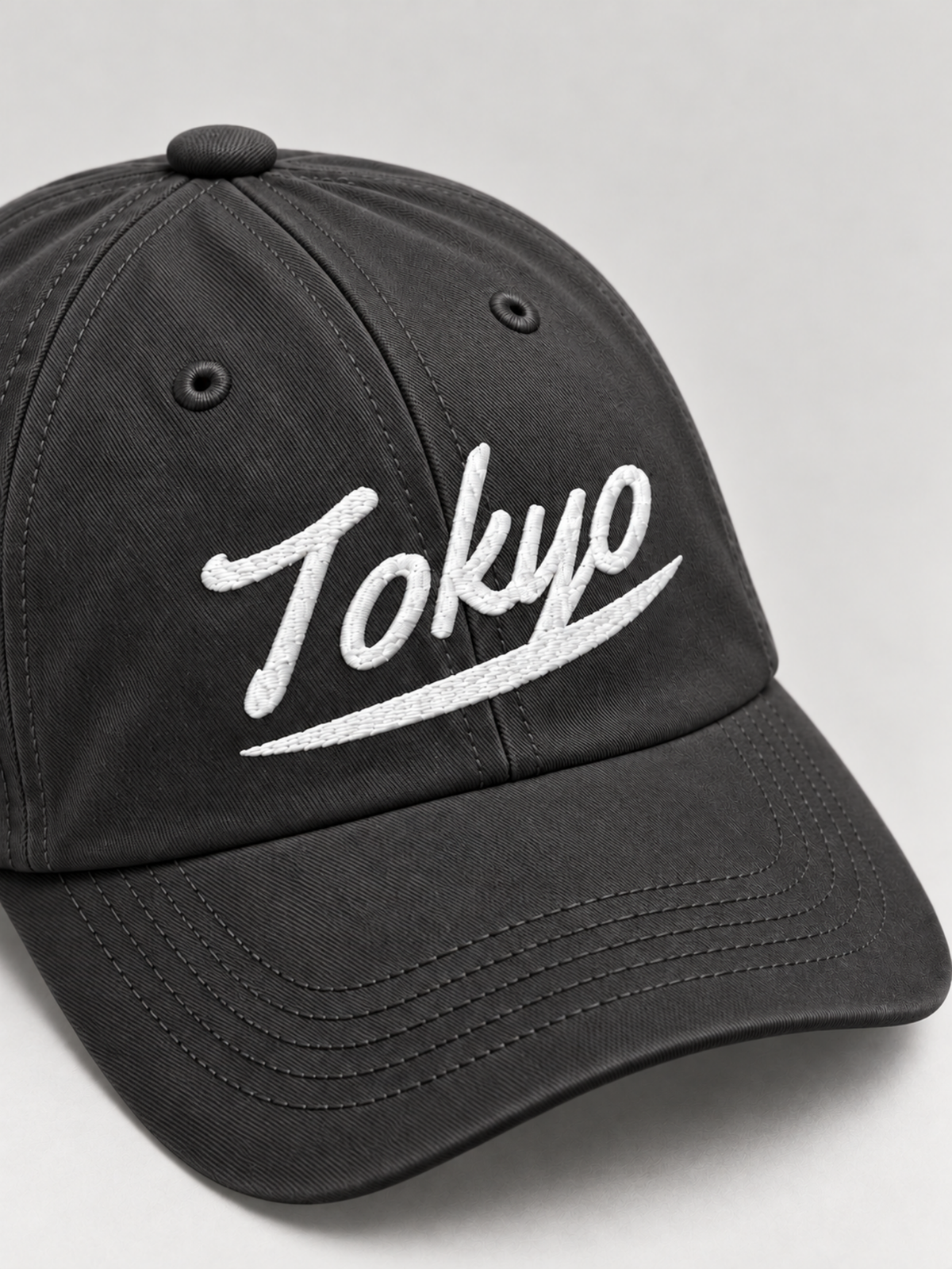 Tokyo Dream 夢 Script Japanese Dark Grey Baseball Cap