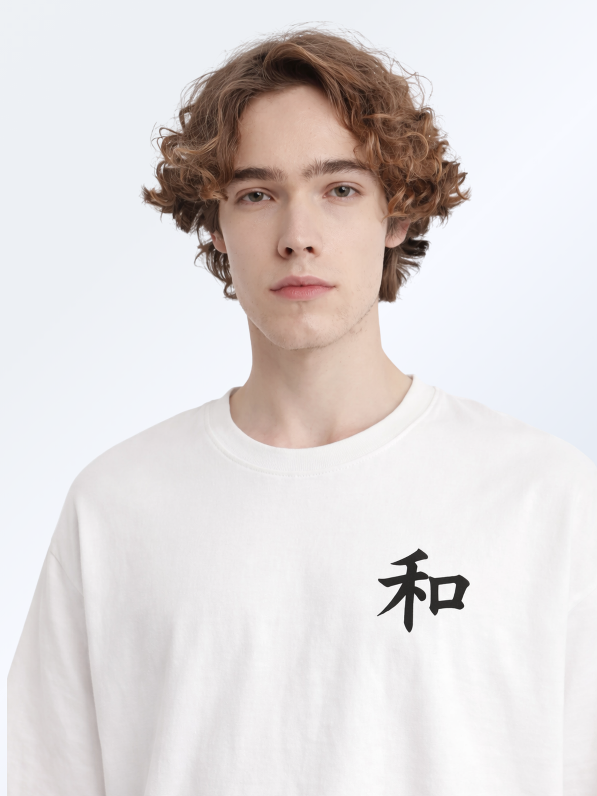 Kyoto Harmony 和 Premium Oversized Embroidered T-Shirt – White | 5C5V