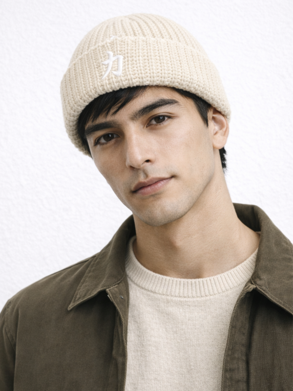Osaka Strength 力 Ecru Fishermans Beanie | 5C5V