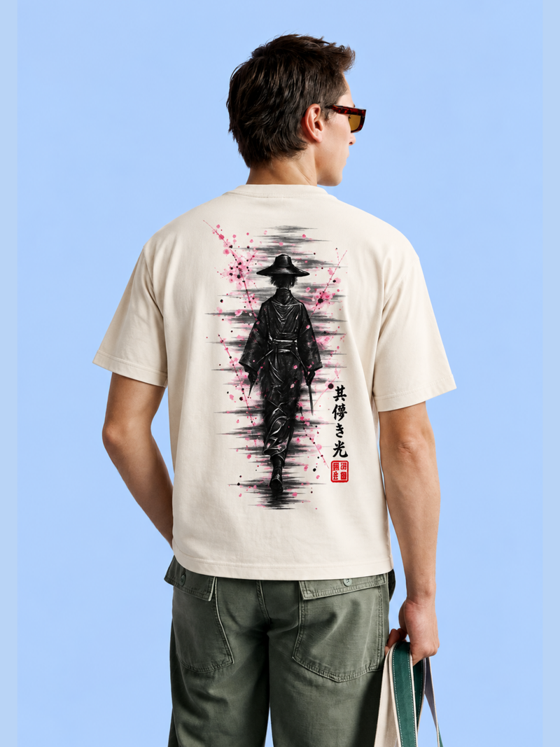 Edo 春 Faint Bloom Vintage White T-Shirt