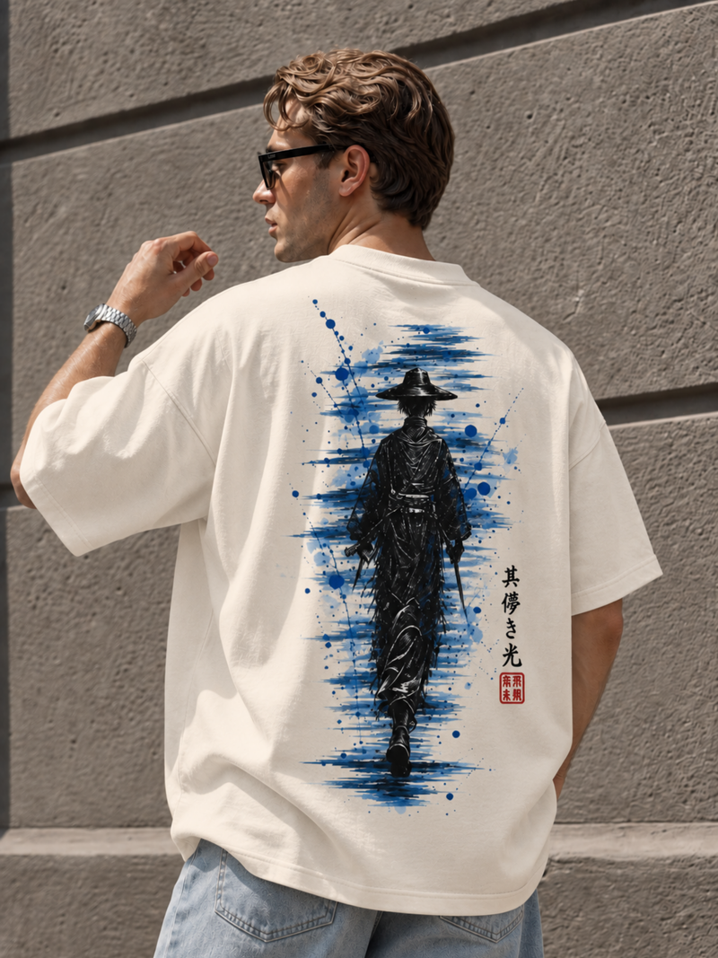Edo 夏 Blue Haze Vintage White T-Shirt
