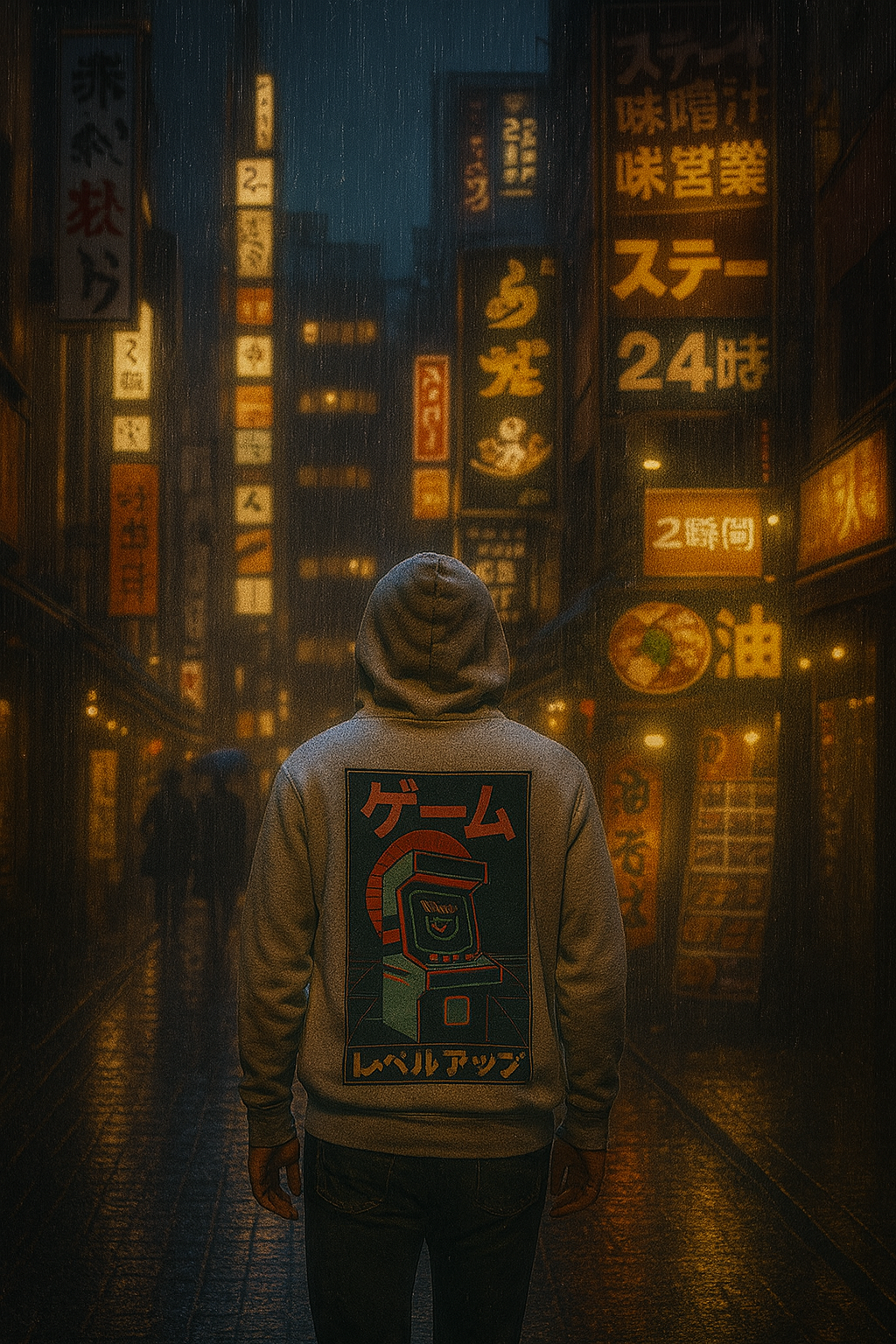 “Neon Dawn Level Up Japanese minimalist streetwear hoodie — 5C5V”