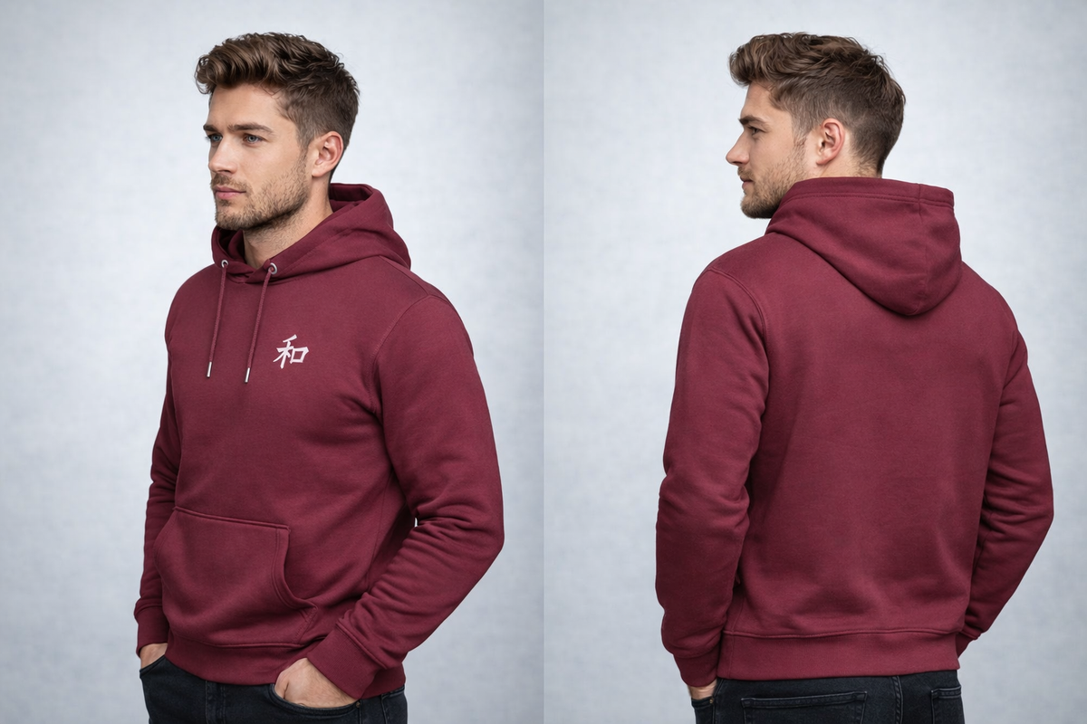 Kyoto Harmony 和  Maroon Streetwear Hoodie | 5C5V