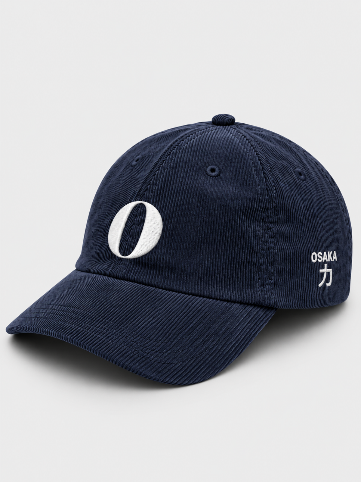 Osaka Strength 力 O Corduroy Japanese Navy Baseball Cap