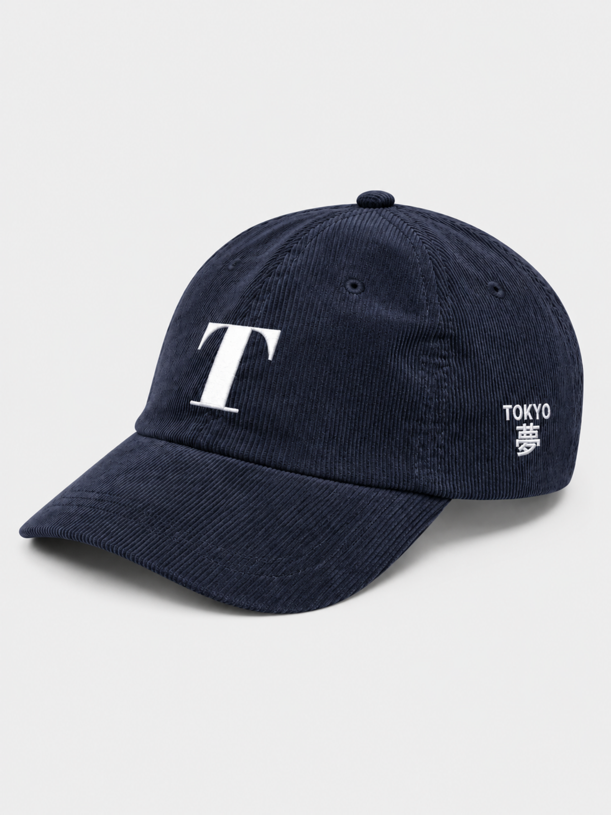 Tokyo Dream 夢 T Corduroy Japanese Navy Baseball Cap