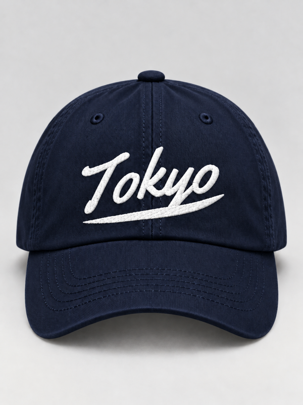 Tokyo Dream 夢 Script Japanese Navy Baseball Cap