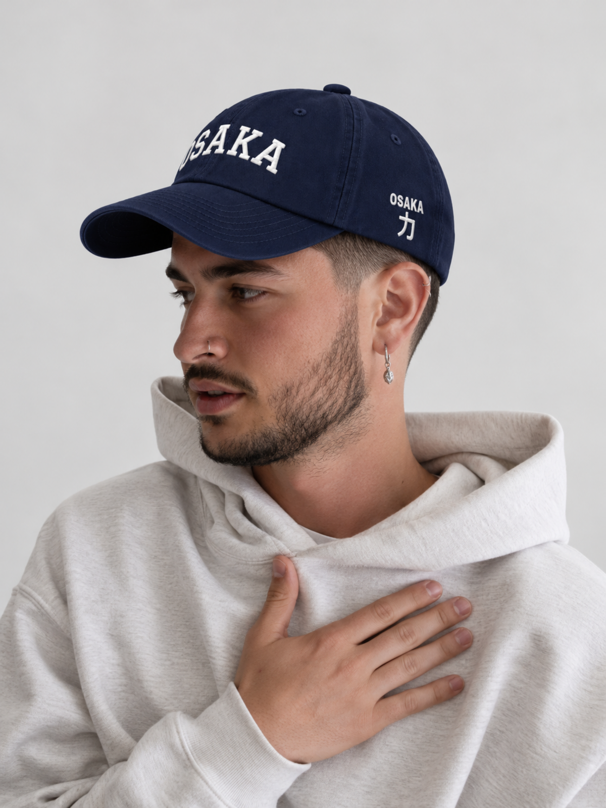 Osaka Strength 力 Varsity Japanese Navy Baseball Cap